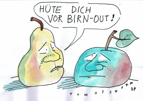 Cartoon: Birnout (medium) by Jan Tomaschoff tagged burnout,burnout