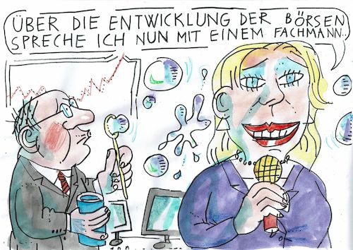 Cartoon: Börse (medium) by Jan Tomaschoff tagged börse,aktien,corona,blase,börse,aktien,corona,blase
