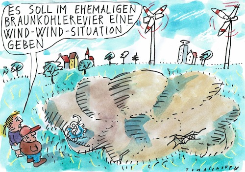 Cartoon: Braunkohlerevier (medium) by Jan Tomaschoff tagged braunkphle,landschaft,energie,braunkphle,landschaft,energie
