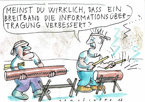 Cartoon: Breitband (medium) by Jan Tomaschoff tagged information,vernetzung,internet,information,vernetzung,internet