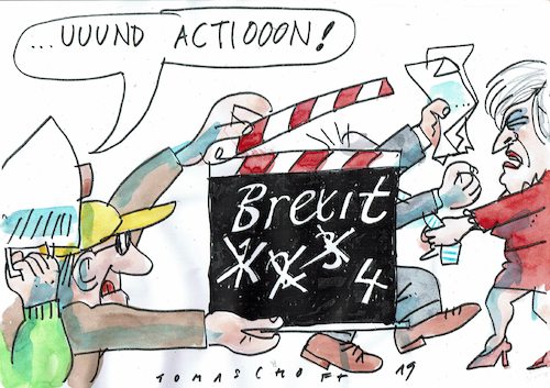 Cartoon: Brexitaufschub (medium) by Jan Tomaschoff tagged brexit,verzögerung,brexit,verzögerung