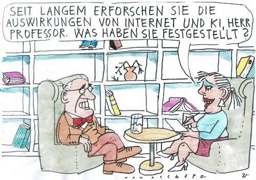 Cartoon: Bücher (medium) by Jan Tomaschoff tagged buch,internet,lesen,ki,buch,internet,lesen,ki