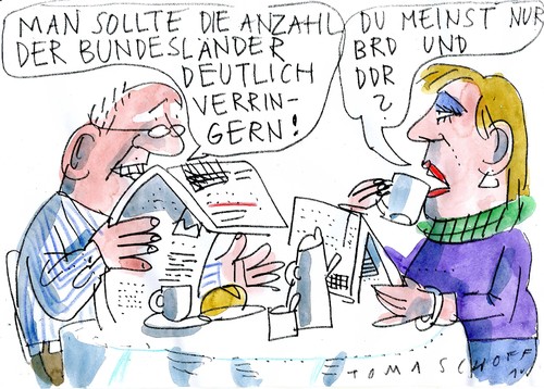 Cartoon: Bundesstaat (medium) by Jan Tomaschoff tagged föderalismus,bundesländer,föderalismus,bundesländer