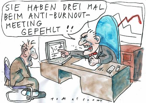 Cartoon: Burnout (medium) by Jan Tomaschoff tagged arbeit,burnout,hierarchie,arbeit,burnout,hierarchie
