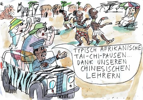 Cartoon: China (medium) by Jan Tomaschoff tagged afrika,china,entwicklung,afrika,china,entwicklung