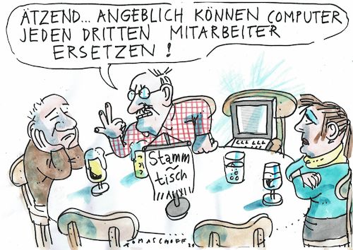 Cartoon: Computer (medium) by Jan Tomaschoff tagged digitalisierung,arbeitsplätze,gesellschaft,digitalisierung,arbeitsplätze,gesellschaft