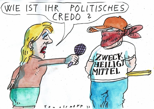 Cartoon: Credo (medium) by Jan Tomaschoff tagged radikale,rücksicht,vielfalt,meinungsaustausch,radikale,rücksicht,vielfalt,meinungsaustausch