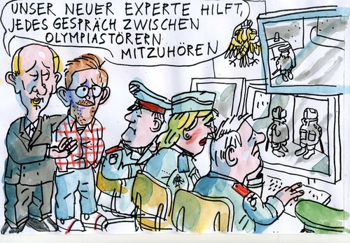 Cartoon: Datenexperten (medium) by Jan Tomaschoff tagged terrorismus,datenschutz,terrorismus,datenschutz