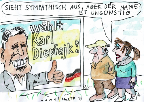 Cartoon: deep fake (medium) by Jan Tomaschoff tagged politiker,deep,fake,lügen,politiker,deep,fake,lügen