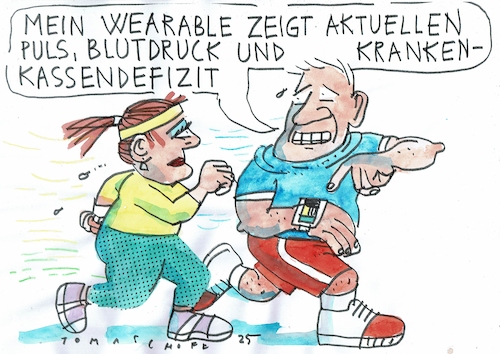 Cartoon: Defizit (medium) by Jan Tomaschoff tagged gesundheit,krankenversicherung,geld,defizit,gesundheit,krankenversicherung,geld,defizit