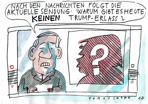 Cartoon: Dekrete (medium) by Jan Tomaschoff tagged trump,usa,dekrete,trump,usa,dekrete
