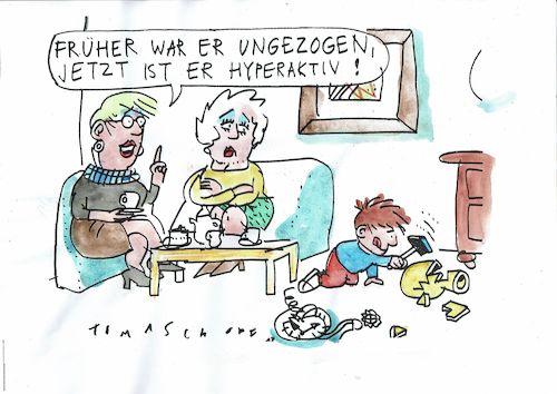 Cartoon: Diagnose (medium) by Jan Tomaschoff tagged aufmerksamkeitsdefizit,adhs,aufmerksamkeitsdefizit,adhs