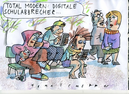 Cartoon: Digitale Generation (medium) by Jan Tomaschoff tagged internet,handy,smartphone,internet,handy,smartphone