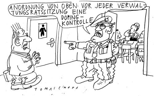 Cartoon: Dopingkontrolle (medium) by Jan Tomaschoff tagged dopingkontrolle