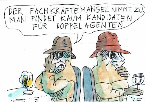 Cartoon: Doppelspione (medium) by Jan Tomaschoff tagged spionage,skripal,russland,england,spionage,skripal,russland,england