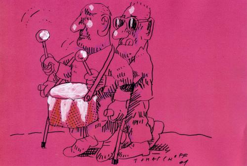 Cartoon: Drummers (medium) by Jan Tomaschoff tagged drummers,elections