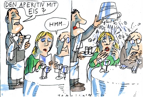 Cartoon: Eisdusche (medium) by Jan Tomaschoff tagged eisdusche,eisdusche