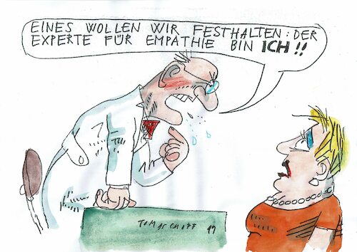 Cartoon: Empathie (medium) by Jan Tomaschoff tagged gesporächsführung,arzt,patient,empathie,gesporächsführung,arzt,patient,empathie