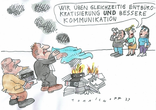 Cartoon: Entbürokratisierung (medium) by Jan Tomaschoff tagged bürokratie,verwaltung,kommunikation,bürokratie,verwaltung,kommunikation
