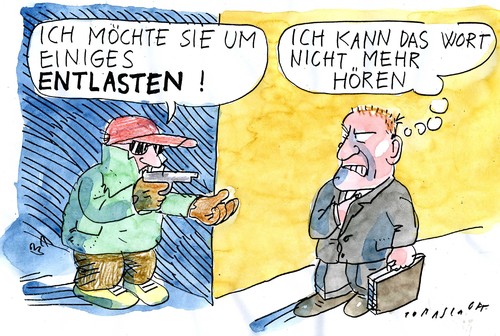 Cartoon: Entlastung (medium) by Jan Tomaschoff tagged steuerentlasung,steuerentlasung,steuer