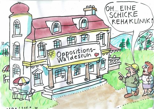 Cartoon: Erholung (medium) by Jan Tomaschoff tagged opposition,cdu,csu,opposition,cdu,csu