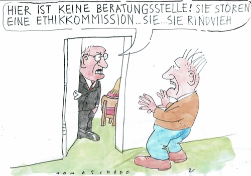 Cartoon: Ethik (medium) by Jan Tomaschoff tagged ethik,verständnis,höflichkeit,ethik,verständnis,höflichkeit