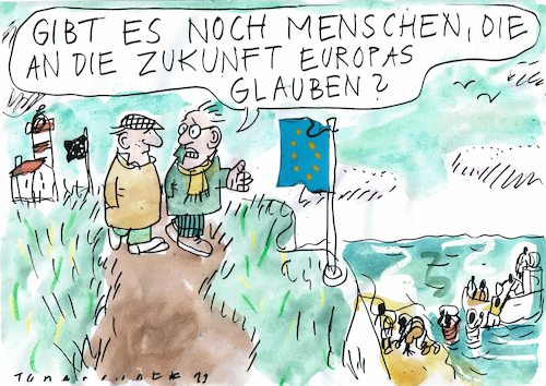 Cartoon: Europa (medium) by Jan Tomaschoff tagged europa,migration,uk,europa,migration,uk