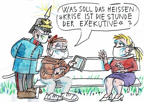 Cartoon: Exekutive (medium) by Jan Tomaschoff tagged corona,staat,freiheit,corona,staat,freiheit