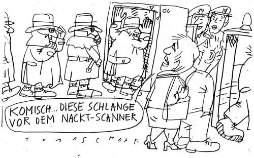 Cartoon: Exhibitionisten (medium) by Jan Tomaschoff tagged nacktscanner,flughafenkontrolle,flugsicherheit,exhibitionist,sexualität,neigung,nackt,nacktheit,mann,männer,scanner,nacktscanner,flughafenkontrolle,flugsicherheit,zoll,flughafen,sicherheit,kontrolle,passagiere,schlange,privatsphäre,intim