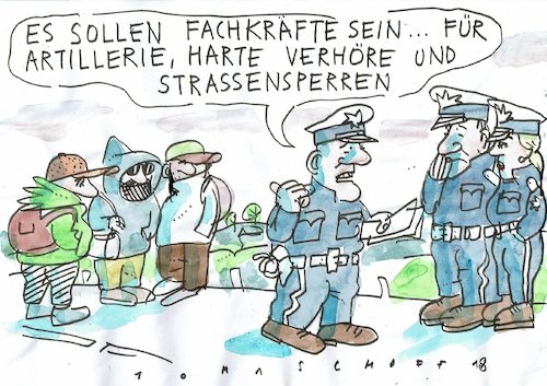 Cartoon: Fachkräfte (medium) by Jan Tomaschoff tagged migration,kriege,migration,kriege