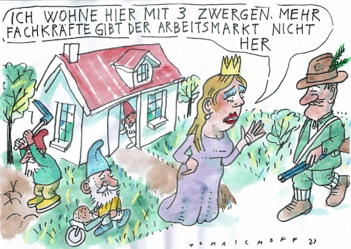 Cartoon: Fachkräfte (medium) by Jan Tomaschoff tagged fachkräftemangel,quereinsteiger,fachkräftemangel,quereinsteiger