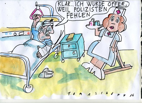 Cartoon: Fachkräftemangel (medium) by Jan Tomaschoff tagged mangel,krankenschwestern,polizisten,mangel,krankenschwestern,polizisten