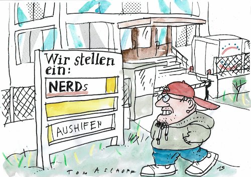 Cartoon: Fachkraft (medium) by Jan Tomaschoff tagged it,digitalisierung,nerds,it,digitalisierung,nerds