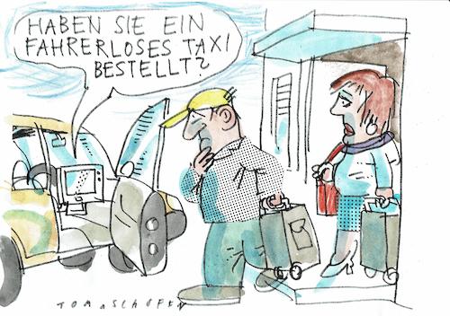 Cartoon: fahrerlos (medium) by Jan Tomaschoff tagged fahrerloses,auto,fahrerloses,auto