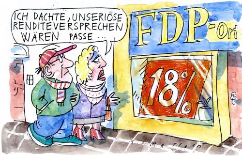 Cartoon: FDP (medium) by Jan Tomaschoff tagged fdp,westerwelle,wahlen,rendite