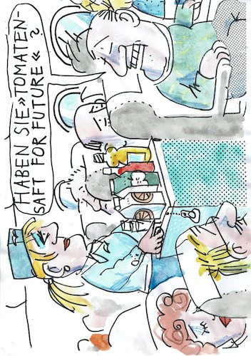 Cartoon: for future (medium) by Jan Tomaschoff tagged umwelt,fliegen,umwelt,fliegen