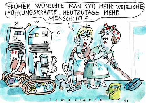 Cartoon: Führungskräfte (medium) by Jan Tomaschoff tagged roboter,roboter