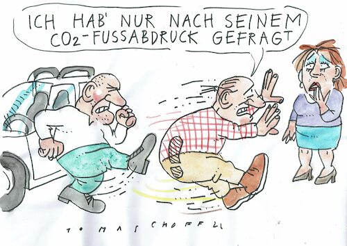 Cartoon: Fußabdruck (medium) by Jan Tomaschoff tagged energie,sparen,gas,öl,strom,energie,sparen,gas,öl,strom