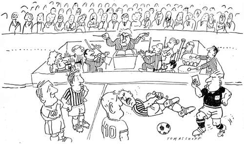 Cartoon: Fußball-Oper (medium) by Jan Tomaschoff tagged fußball