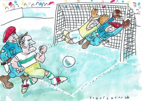 Cartoon: Fussball (medium) by Jan Tomaschoff tagged fussball,sicherheit,polizei,fussball,sicherheit,polizei