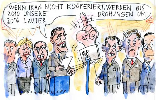 Cartoon: G8 (medium) by Jan Tomaschoff tagged g8,iran,usa,ahmadinedschad,obama,gipfel,summit