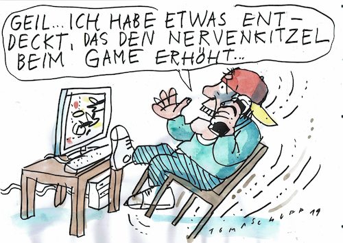 Cartoon: Game (medium) by Jan Tomaschoff tagged computer,games,bewegung,computer,games,bewegung