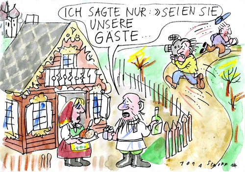 Cartoon: Gastfreundschaft (medium) by Jan Tomaschoff tagged ukraine,geiseln,ukraine,geiseln