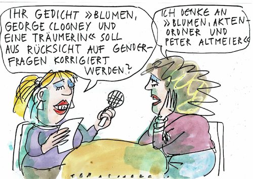 Cartoon: Gedicht (medium) by Jan Tomaschoff tagged gender,gleichberechtigung,erotik,gender,gleichberechtigung,erotik