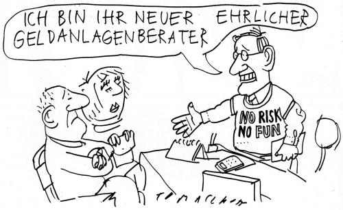 Cartoon: Geldanlage (medium) by Jan Tomaschoff tagged anlageberater,geldanlage,altersorsorge,aktien,wertpapiere,fonds,wirtschaftskrise,finanzkrise