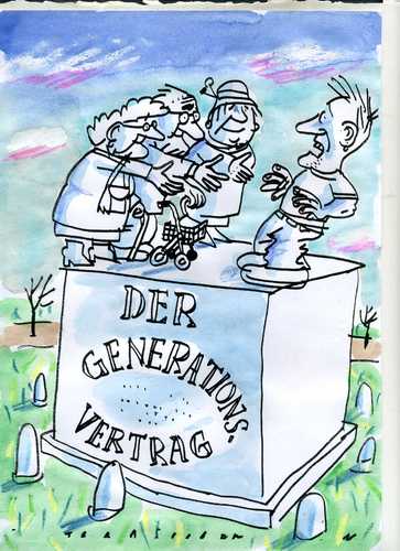 Cartoon: Generationsvertrag (medium) by Jan Tomaschoff tagged alter,demographie,renten,alter,demographie,renten