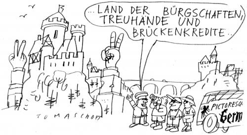 Cartoon: Germany (medium) by Jan Tomaschoff tagged kredite,milliarden,bürgschaften,wirtschaftskrise
