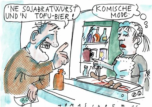 Cartoon: gesund essen (medium) by Jan Tomaschoff tagged vegetarisch,vegan,vegetarisch,vegan