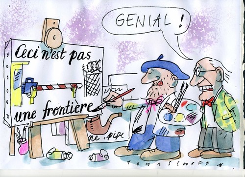 Cartoon: Grenze (medium) by Jan Tomaschoff tagged grenzen,schengen,flüchtlinge,grenzen,schengen,flüchtlinge