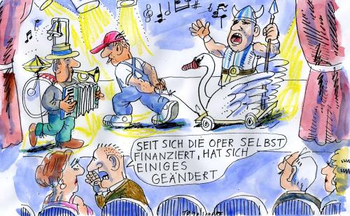 Cartoon: Groschen-Oper (medium) by Jan Tomaschoff tagged oper,subventionen,kulturetat,kulturpolitik